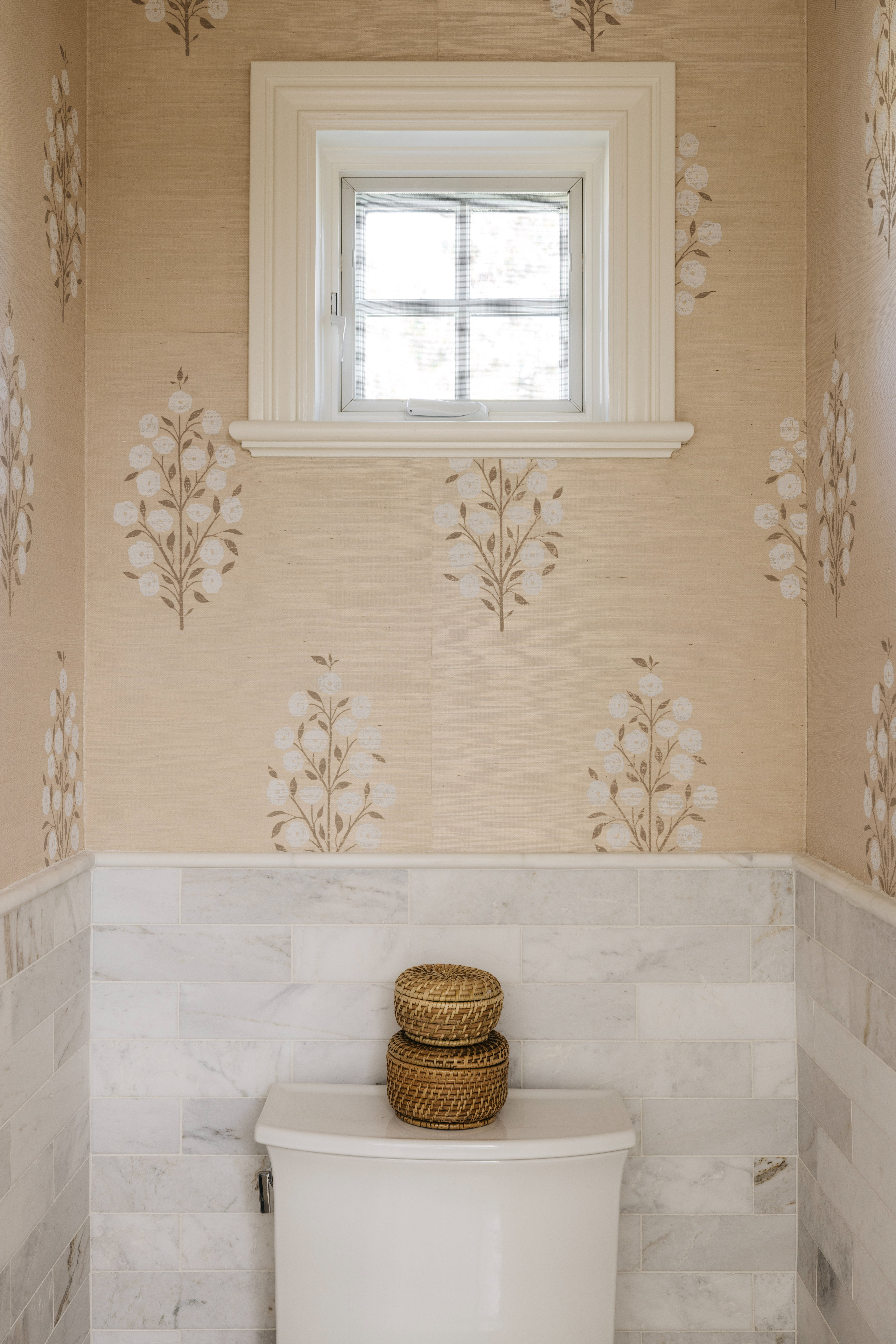 Powder room wallpaper detail