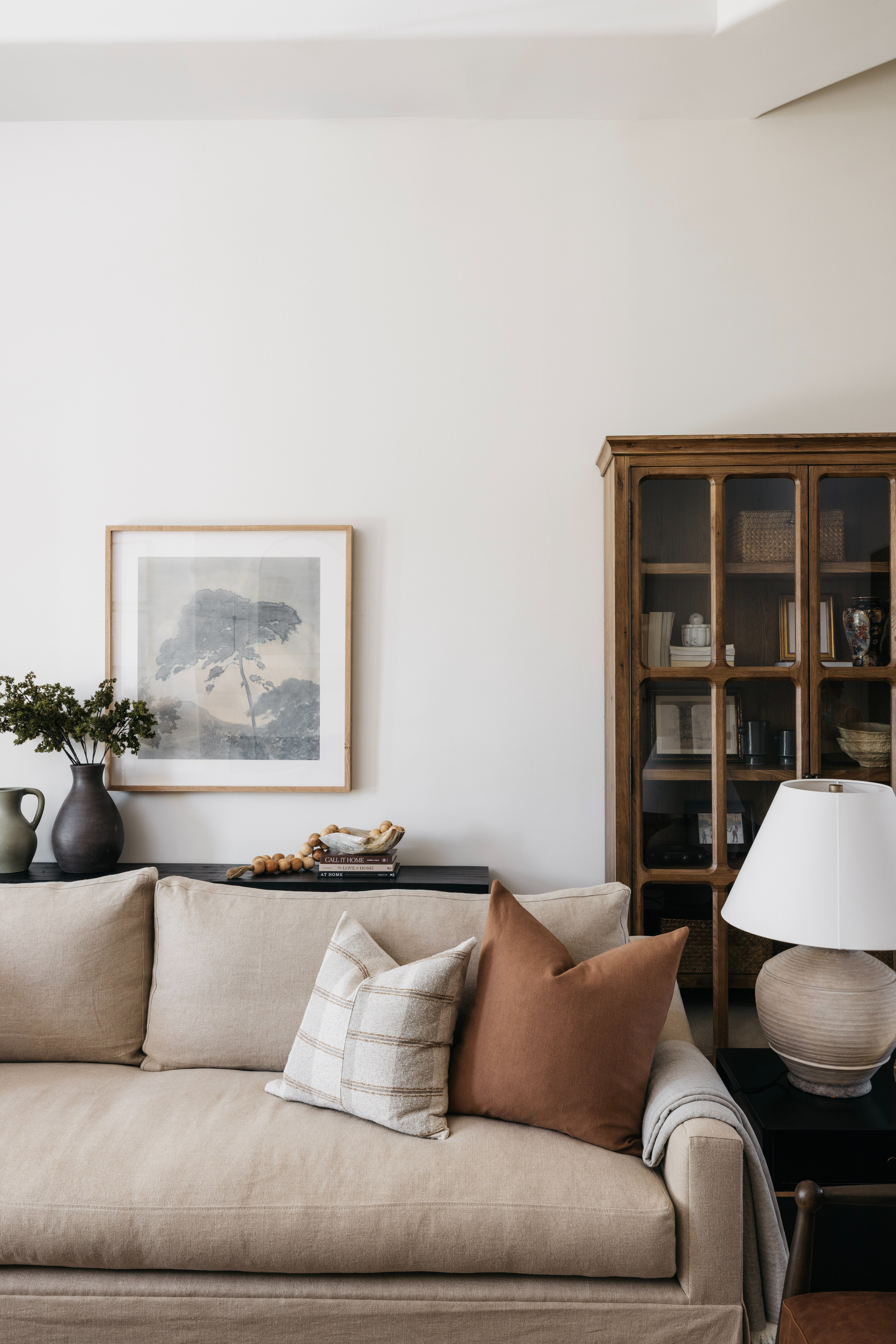 Sofa and console table detail, Heirloom House